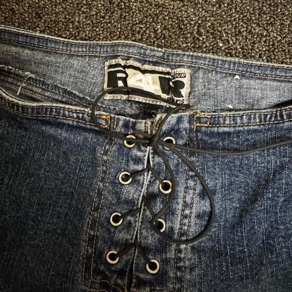 Vintage Y2K R4R Rave Jeans w/ Lace-Up Grommet Waist – Waist 27” - Picture 3 of 8